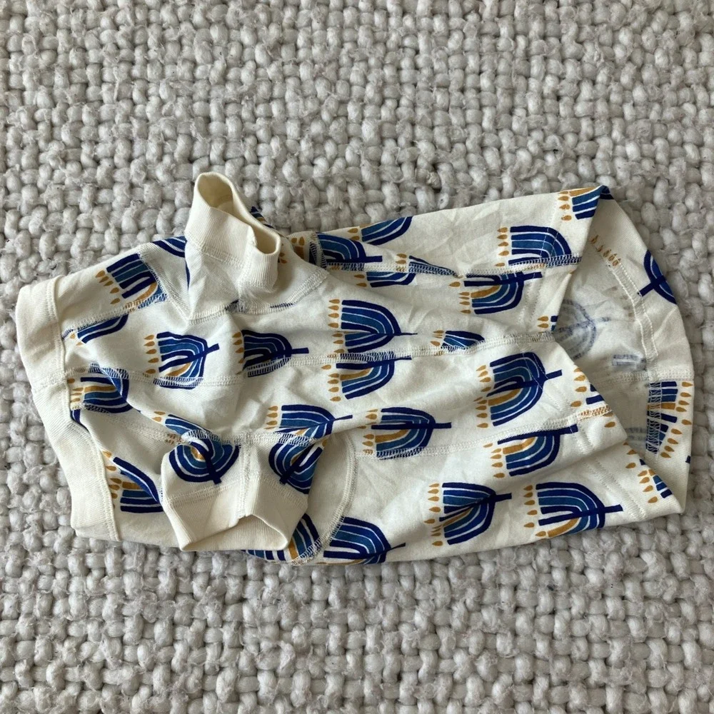 Hanna Andersson Holiday Hanukkah Menorah‎ Pet Dog Shirt PJ Sz Med Organic Cotton